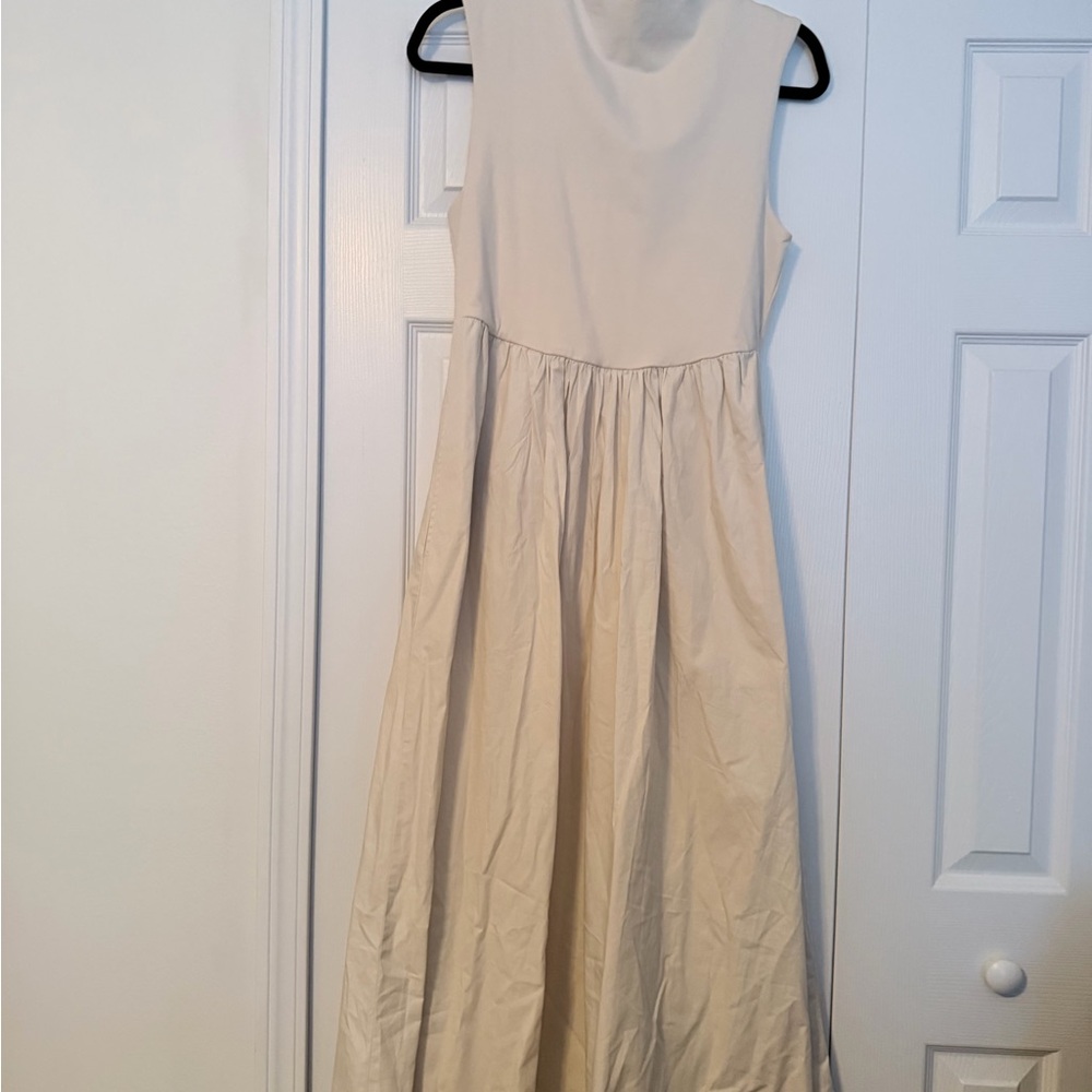 J. Crew Cream Sleeveless Midi Dress